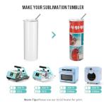 20 OZ White Skinny Tumbler Blanks - 4 Pack