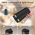 Insulated 12 oz Travel Coffee Tumbler - Black