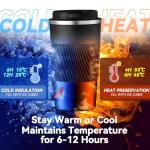 Insulated 12 oz Travel Coffee Tumbler - Black