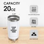 Personalized 20oz Stainless Steel Tumbler with Straw