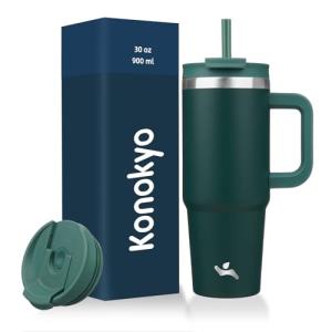 30 oz Insulated Tumbler with Handle and Straws