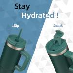 30 oz Insulated Tumbler with Handle and Straws