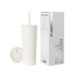 Insulated 24oz Tumbler with Lid and Straw