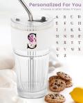 Personalized Alphabet Glass Tumbler with Straw
