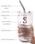 Personalized Alphabet Glass Tumbler with Straw