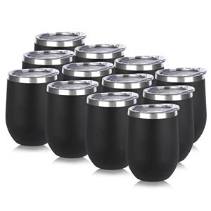 Personalized Black Stainless Steel Wine Tumblers Set