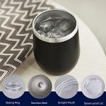 Personalized Black Stainless Steel Wine Tumblers Set