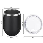 Personalized Black Stainless Steel Wine Tumblers Set