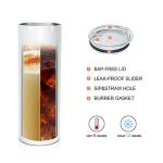10 Pack 20 OZ Skinny Sublimation Tumblers with Straws