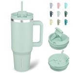 40oz Insulated Tumbler with Handle and Straw