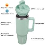 40oz Insulated Tumbler with Handle and Straw