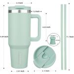 40oz Insulated Tumbler with Handle and Straw