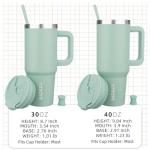 40oz Insulated Tumbler with Handle and Straw