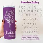 Custom Birth Flower Tumbler Set of 3