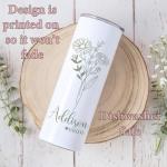 Custom Birth Flower Tumbler Set of 3