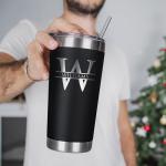 Personalized Burgundy Tumbler - 20 Oz Engraved Gift