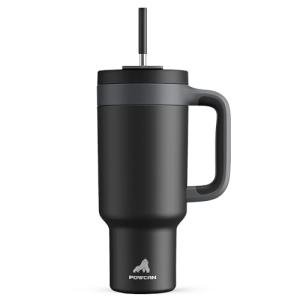 40 oz Insulated Tumbler with Handle and Straw