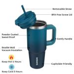 30oz Insulated Tumbler with Handle and Straw