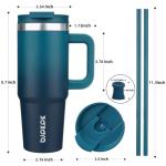 30oz Insulated Tumbler with Handle and Straw