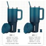 30oz Insulated Tumbler with Handle and Straw