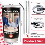 Personalized 20oz Tumbler Set with Lids and Straws