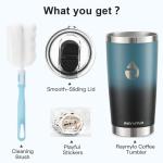 RAYMYLO 20 oz Insulated Coffee Tumbler with Stickers