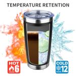 20oz Insulated Black Travel Coffee Tumbler
