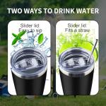 20oz Insulated Black Travel Coffee Tumbler