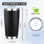 20oz Insulated Black Travel Coffee Tumbler