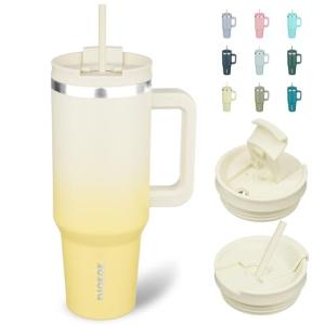40 oz Insulated Tumbler with Handle and Straw