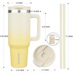 40 oz Insulated Tumbler with Handle and Straw