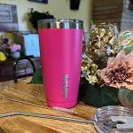 20 oz Pink Insulated Tumbler with Lid and Straw