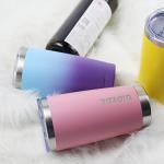 20 oz Pink Insulated Tumbler with Lid and Straw