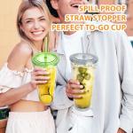 Zukro 32 oz Clear Acrylic Insulated Tumblers with Straws