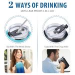 VICKNIY 50oz Stainless Steel Tumbler with Straw