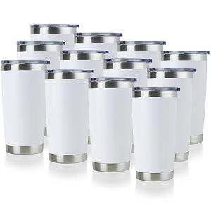 20oz Double Wall Insulated Stainless Steel Tumblers - 12 Pack