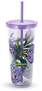 Vera Bradley 24oz Insulated Travel Tumbler - Lavender Meadow
