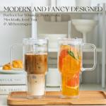 28oz Double Wall Glass Tumblers with Straws