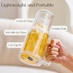 28oz Double Wall Glass Tumblers with Straws