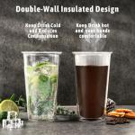 Freshmage 16oz Insulated Tumbler Cups - 4 Pack