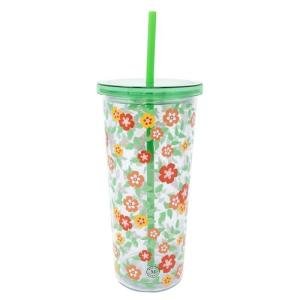 Martha Stewart Floral Double Wall Travel Tumbler
