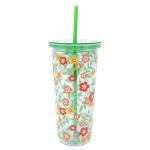 Martha Stewart Floral Double Wall Travel Tumbler