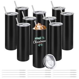 10 Pack Stainless Steel Skinny Tumblers 30oz