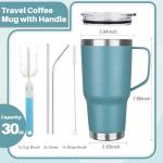 30 oz Insulated Tumbler with Handle and Straw