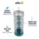 Ello Peak 22 oz Insulated Tumbler with Straw - Pink