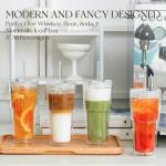 20oz Double Wall Glass Tumblers with Lids & Straws