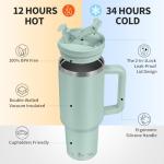 40oz Insulated Stainless Steel Tumbler with Handle