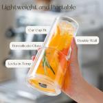 20oz Double Wall Glass Tumblers with Lids & Straws