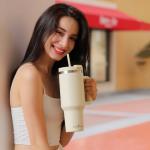 Labulabla 40oz Insulated Tumbler with Straw