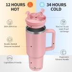 Labulabla 40oz Insulated Tumbler with Handle